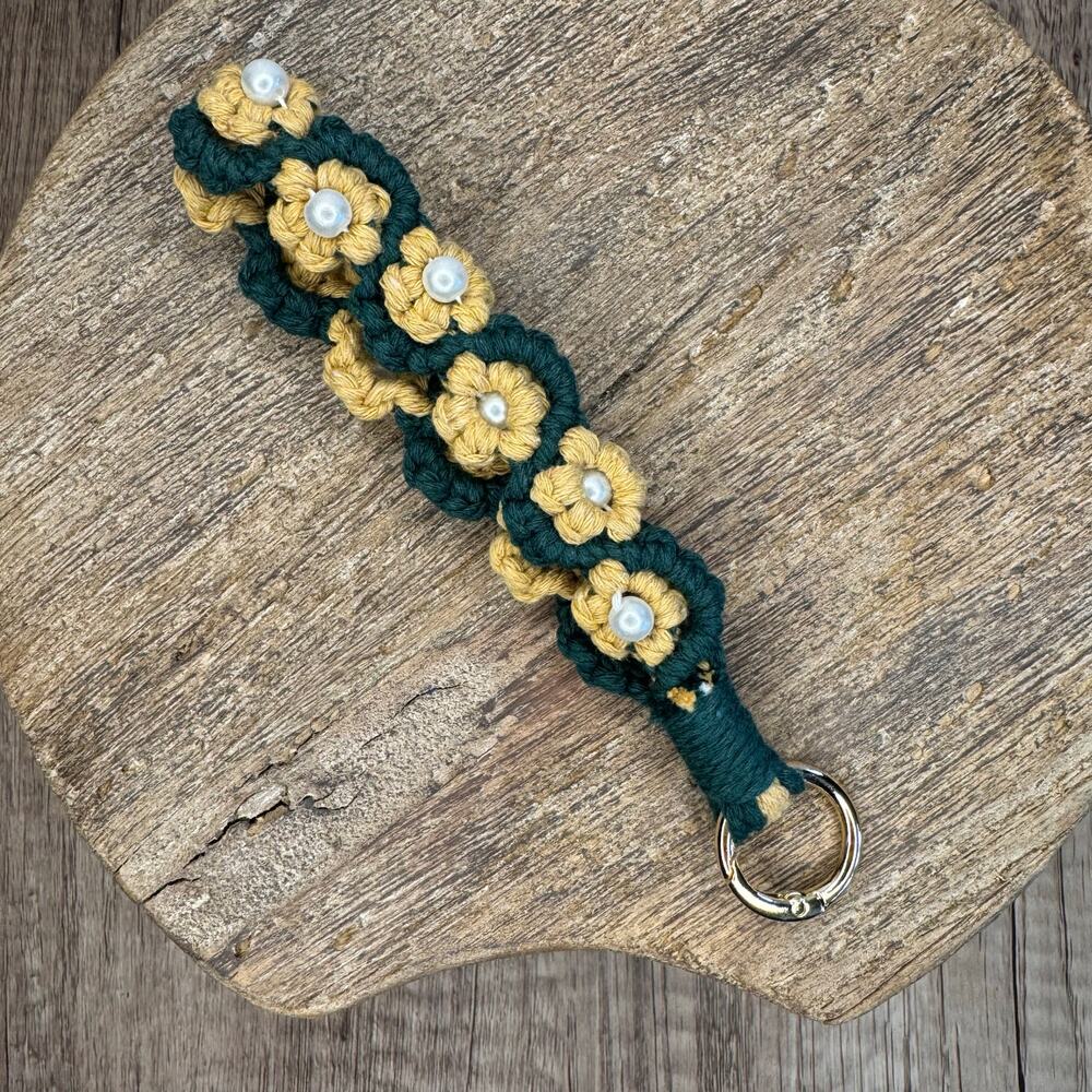 Beaded  Macrame Boho Keychain Charm Purse Bag Charm FAST SHIP NEW